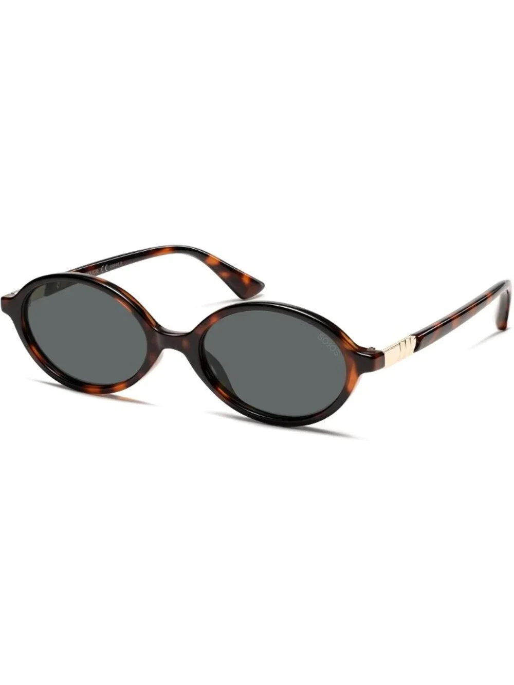 SOJOS Women's Brown Grey Polarized Retro Oval Sunglasses Vintage Trendy Designer